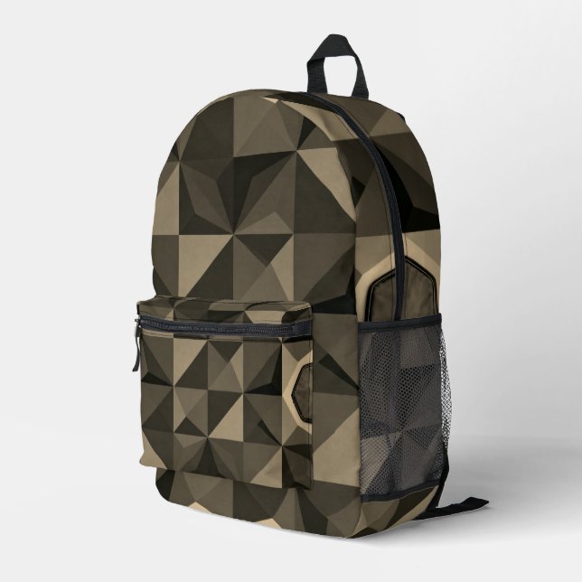 Crystal Blue Low‑Poly Geometrischer Rucksack (Rückseitige Ecke Rechts)