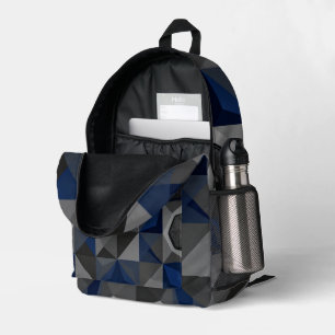 Crystal Blue Low‑Poly Geometrischer Rucksack
