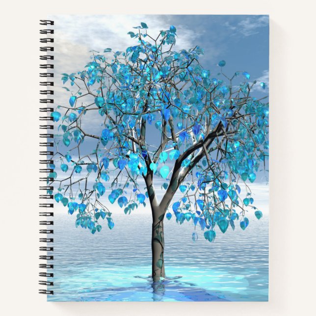 Crystal Blue Tree Notizbuch (Vorderseite)