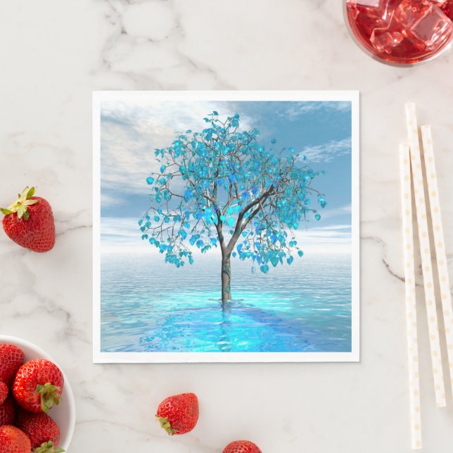 Crystal Blue Tree Serviette (Beispiel)