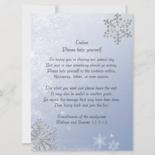 Crystal Blue Winter Snowflake Hochzeitsszenario
