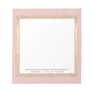 Crystal Blush Gold Personalisiert Notepad 5,5" x 6 Notizblock