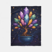 Crystal Bonsai Throw Blanket - Mystische Naturkuns