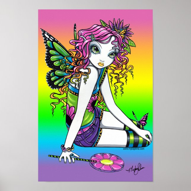 "Crystal" Candy Rainbow Butterfly Fairy Poster (Vorne)