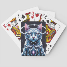 Crystal Cat Geometric Vector Art Spielkarten