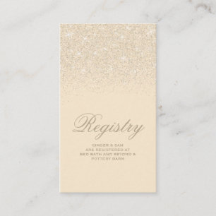 Crystal Champagne Glitzer Wedding Registry Card Begleitkarte