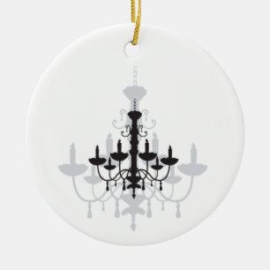 Crystal Chandelier Black Gothic und Shadow Keramik Ornament