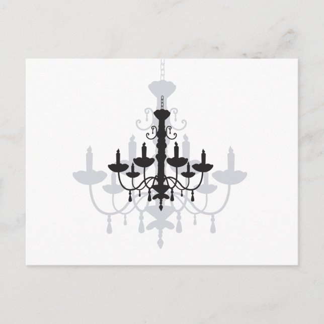 Crystal Chandelier Black Gothic und Shadow Postkarte (Vorderseite)