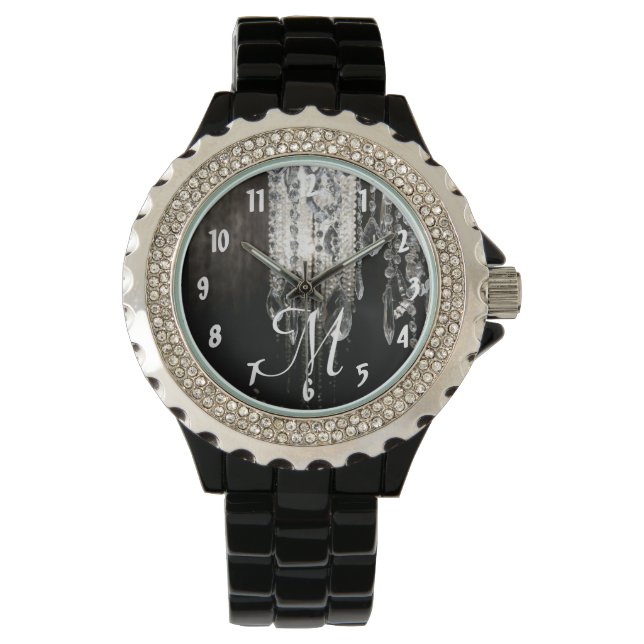 Crystal Chandelier Chic Glass Glitz Glam Watch Armbanduhr (Vorderseite)