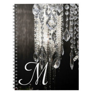 Crystal Chandelier Chic Monogram, erstes Notizbuch Notizblock