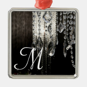 Crystal Chandelier Chic Monogram Initial Ornament Aus Metall