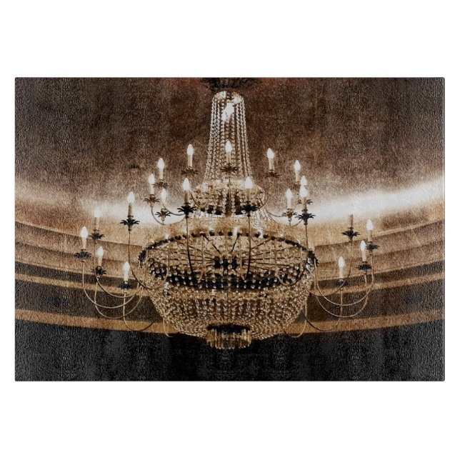 Crystal Chandelier Dazzle Glass Cutting Board Schneidebrett (Vorderseite)
