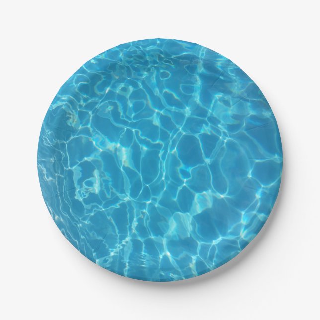 Crystal Clear Sky Blue Pool Water Pappteller (Vorderseite)