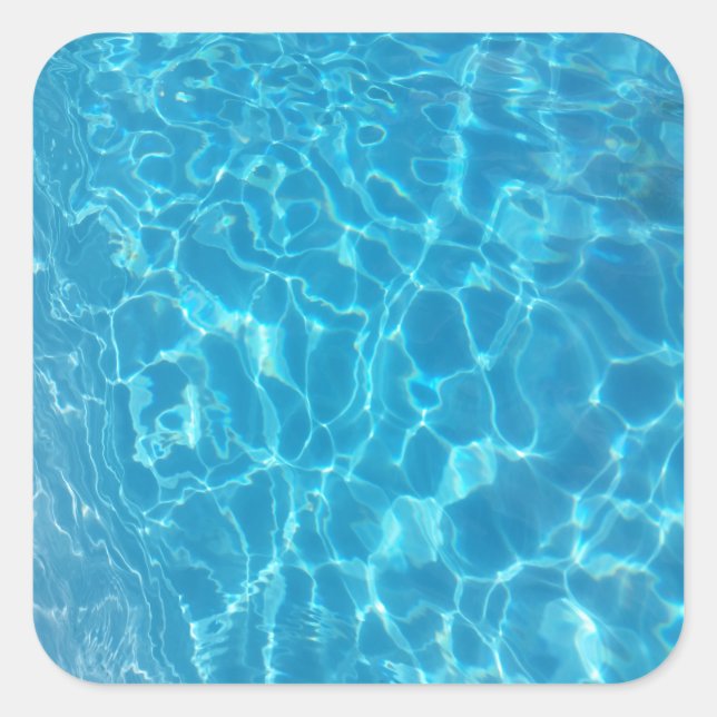 Crystal Clear Sky Blue Pool Water Quadratischer Aufkleber (Vorderseite)