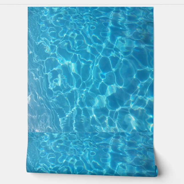 Crystal Clear Sky Blue Pool Water Tapete (Abrollen)