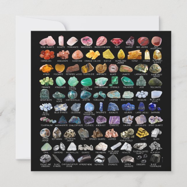 Crystal Collection Rainbow Rocks Square Card (Vorderseite)