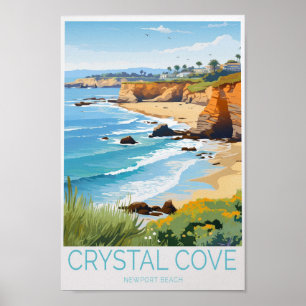 Crystal Cove Newport Beach California Travel Poster