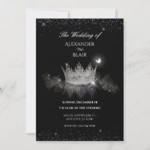 Crystal Crown Queen Flat Save the Date Card