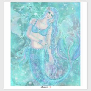 Crystal Dreams Mermaid Art von Renee Lavoie Aufkleber