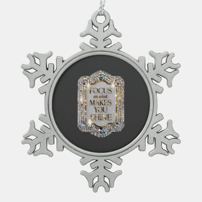 Crystal Elegance Schneeflocken Zinn-Ornament (Vorderseite)