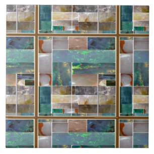 Crystal Embossed Squares pattern Artistic Graphic Fliese