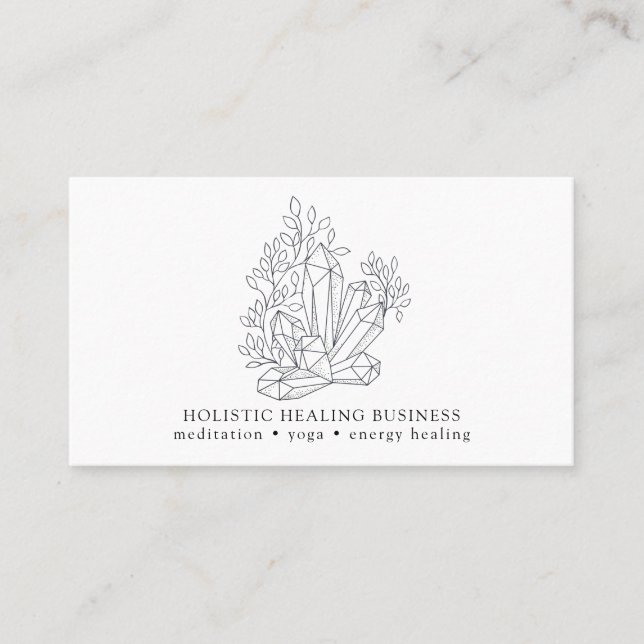 Crystal Energy Healing Wellness Business Card Visitenkarte (Vorderseite)