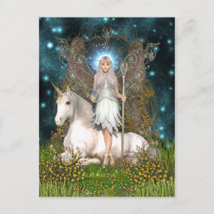 Crystal Fairy and Unicorn Postkarte