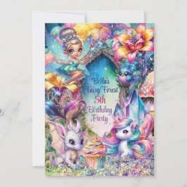 Crystal Fairy Forest Party Einladung