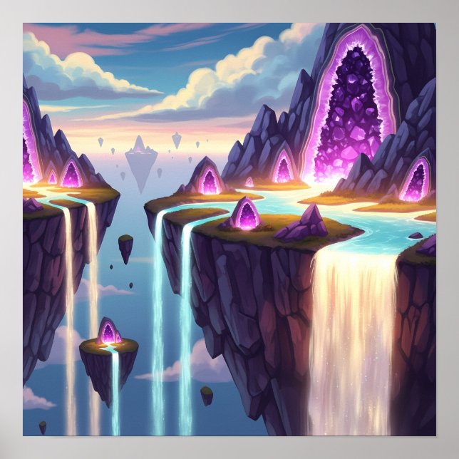 Crystal Falls of Light in Floating Dream Isles Poster (Vorne)