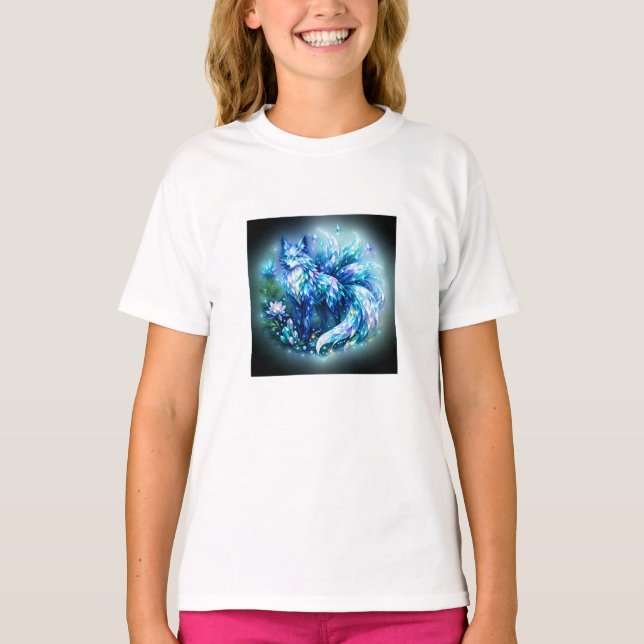 Crystal Fantasy Fuchs Jugend Mädchen T-Shirt (Vorderseite)