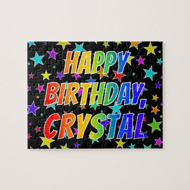 "CRYSTAL" First Name, Fun "HAPPY BIRTHDAY" Puzzle (Horizontal)