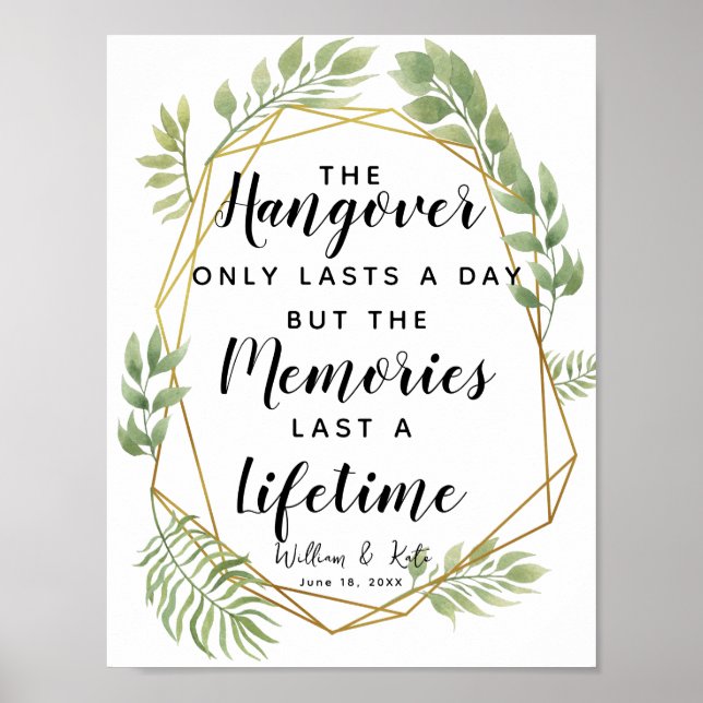 Crystal foliage botanischer Kater Party Hochzeit Poster (Vorne)