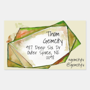 Crystal Gem Frame für Unternehmen Personal Info Sq Rechteckiger Aufkleber