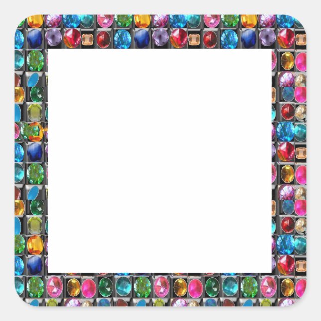 CRYSTAL GEM PEARL FRAME BLANKS : DIY 2014 QUADRATISCHER AUFKLEBER (Vorderseite)