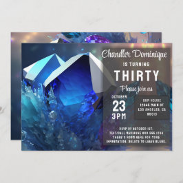 Crystal Gemstone September Virgo Sapphire Geburtst Einladung