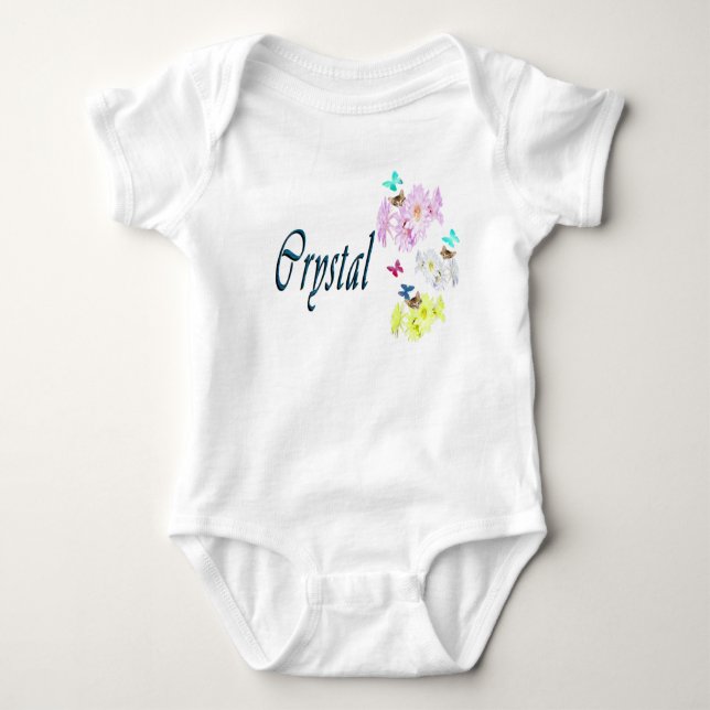 Crystal Girls Name Logo, Baby Bodysuit Strampler (Vorderseite)
