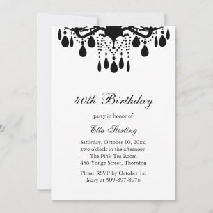 Crystal Grand Ballroom Birthday Invitation (schwar Einladung