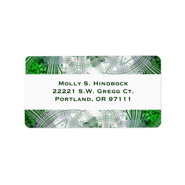 Crystal Green Kariert Address Label Adressaufkleber (Vorne)