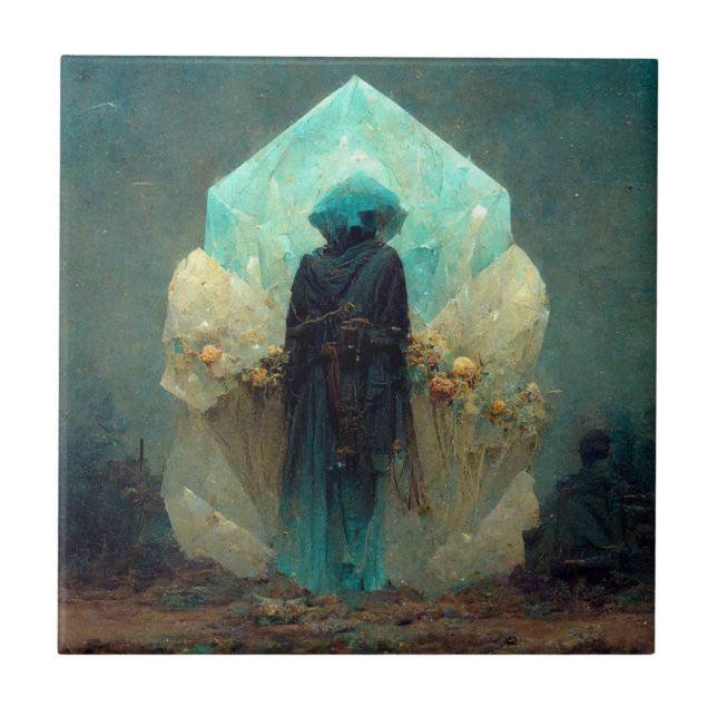 Crystal Guardian Alien SciFi Fantasy Fliese (Vorderseite)