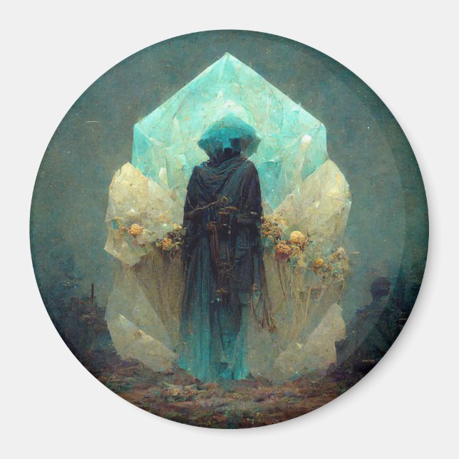 Crystal Guardian Alien SciFi Fantasy Magnet (Vorne)