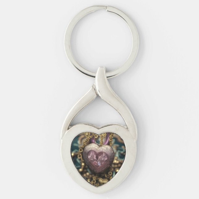 Crystal Heart Amulet Schlüsselanhänger (Vorderseite)