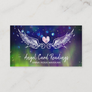 *~* Crystal Heart Angel Wings Cosmic Abstrakt Visitenkarte