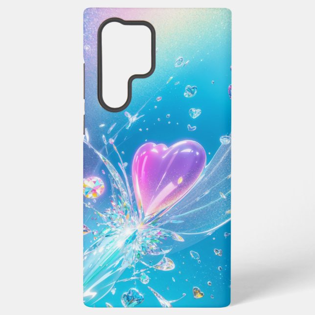 Crystal Heart Light Burst Phone Case Samsung Galaxy Hülle (Rückseite)