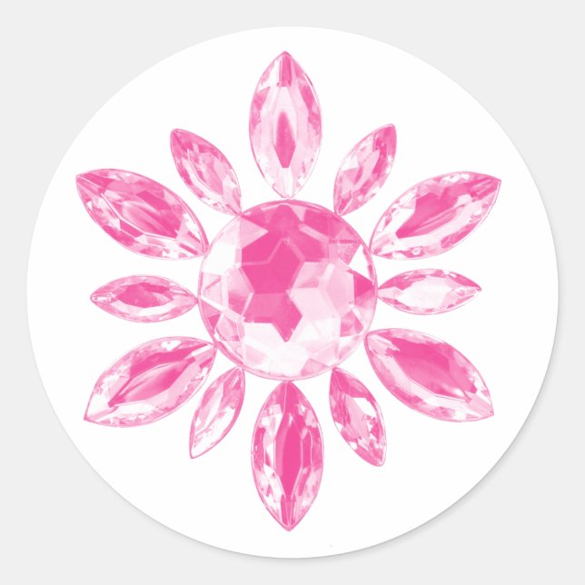 Crystal-Hochzeitsticker Runder Aufkleber (Vorderseite)