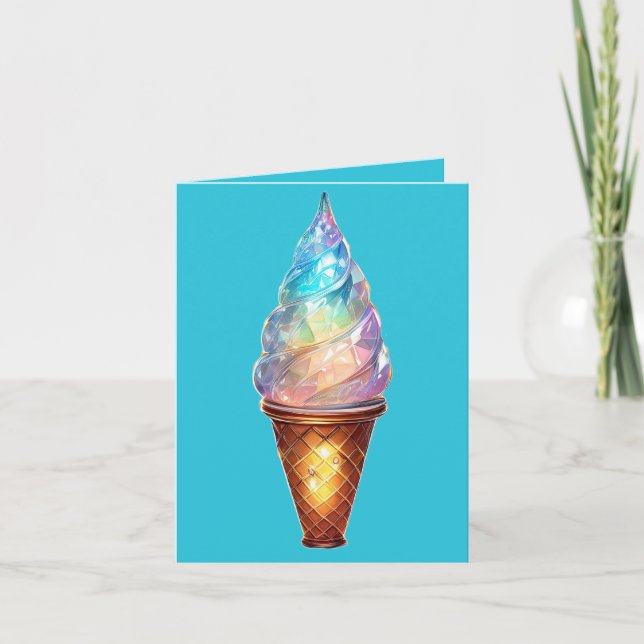 Crystal Ice Cream Cone Dankeskarte (Vorderseite)
