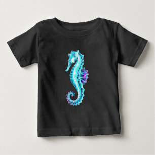 Crystal Ice Seepferd auf blauem Hintergrund Baby T-shirt