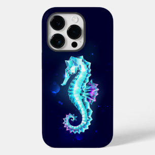 Crystal Ice Seepferd auf blauem Hintergrund Case-Mate iPhone 14 Pro Hülle