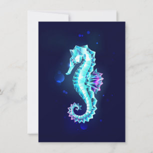 Crystal Ice Seepferd auf blauem Hintergrund Dankeskarte