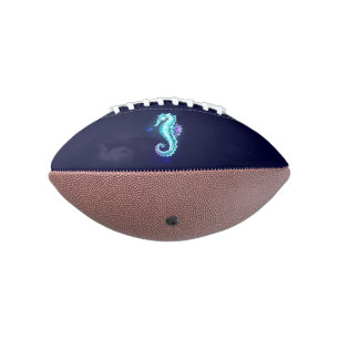 Crystal Ice Seepferd auf blauem Hintergrund Football