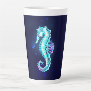 Crystal Ice Seepferd auf blauem Hintergrund Milchtasse